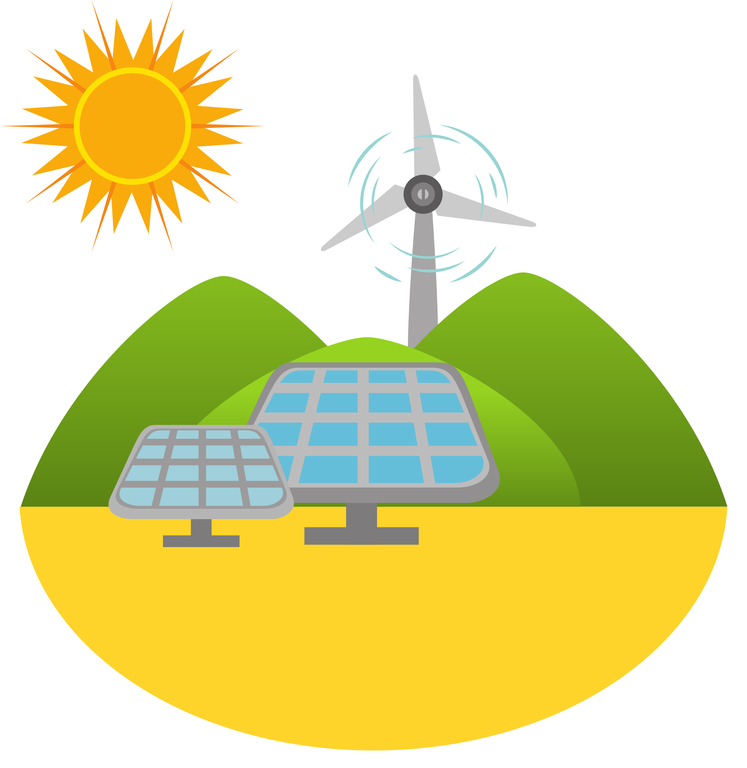 panel solar y sol
